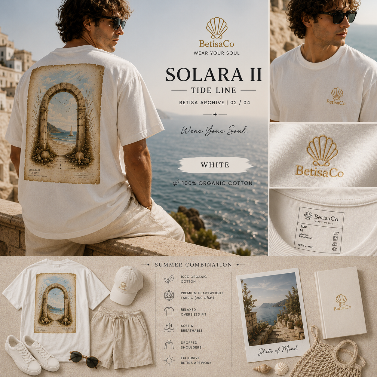 SOLARA II — Tide Line Organic Oversized Tee | BETISA