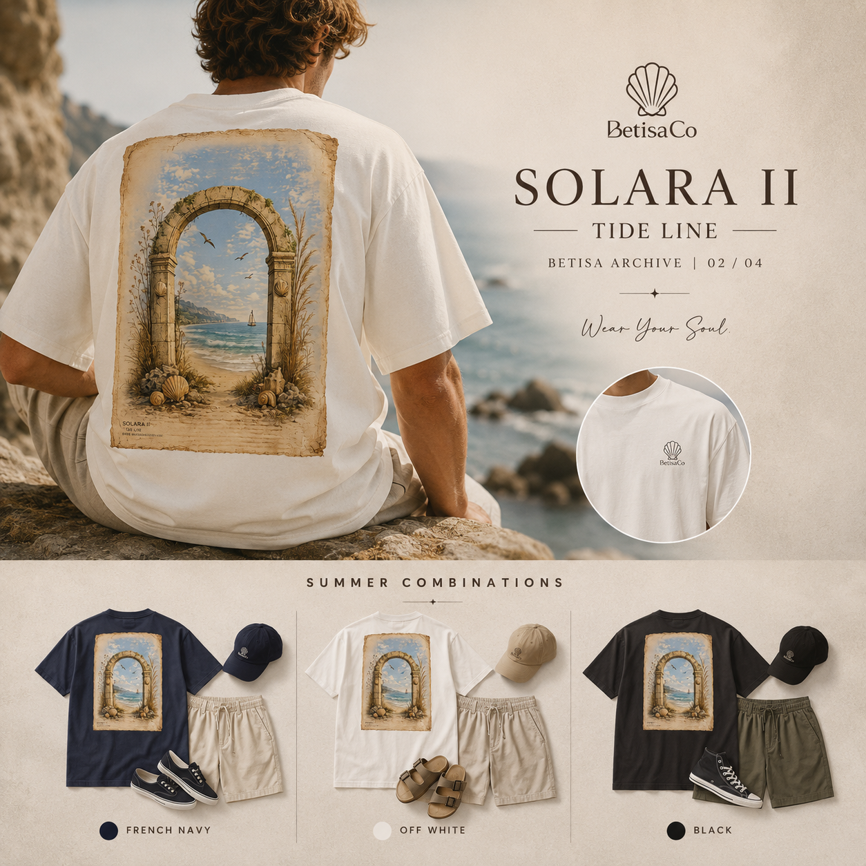 SOLARA II — Tide Line Organic Oversized Tee | BETISA