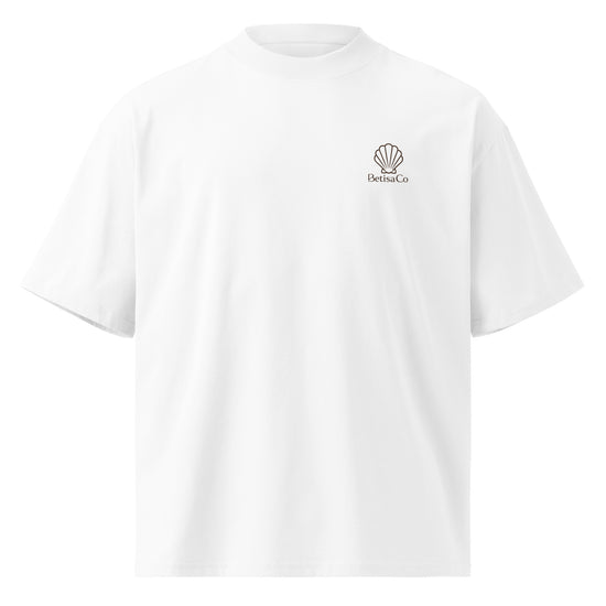 SOLARA I First Light organic oversized tee in white, front view